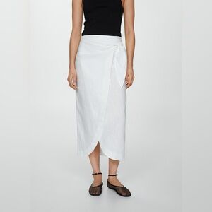 Mango Asymmetrical White linen skirt NWT